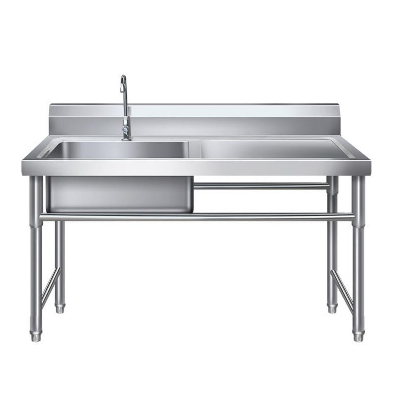 Contemporary Stainless Steel Sink with Strainer Drop-In Kitchen Sink