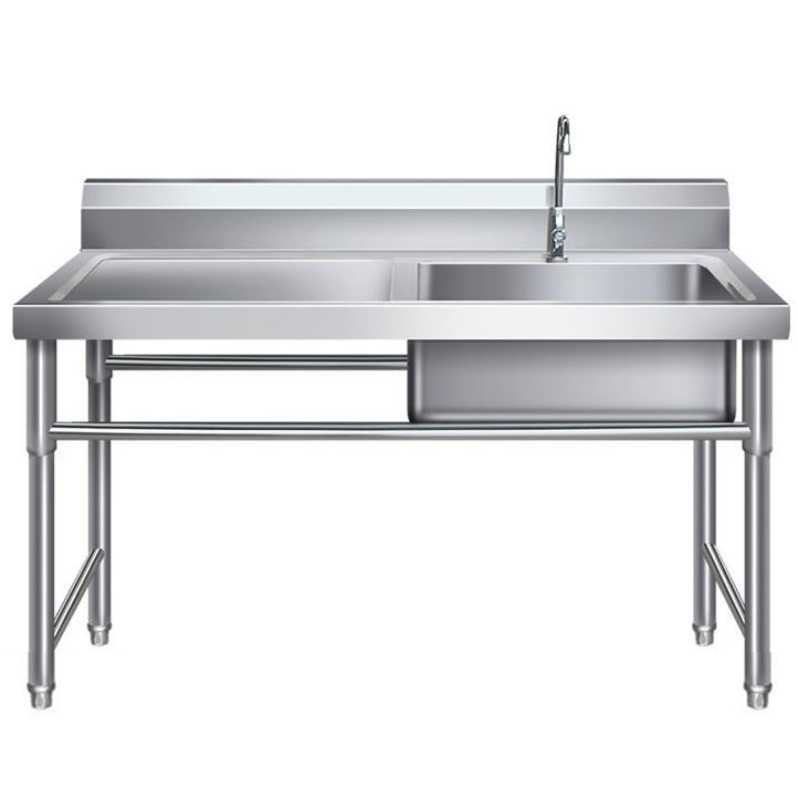 Contemporary Stainless Steel Sink with Strainer Drop-In Kitchen Sink