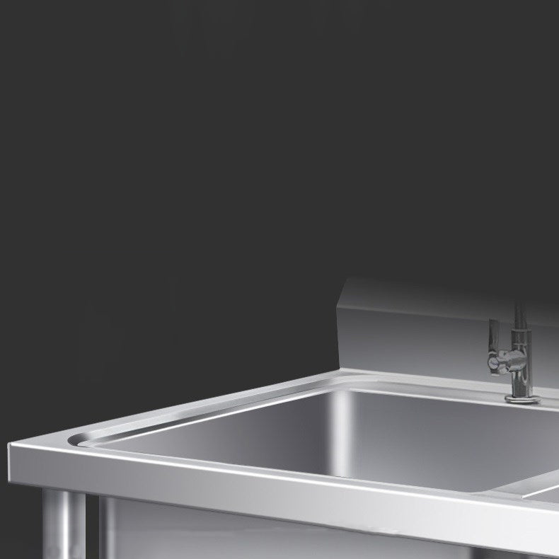 Contemporary Stainless Steel Sink with Strainer Drop-In Kitchen Sink