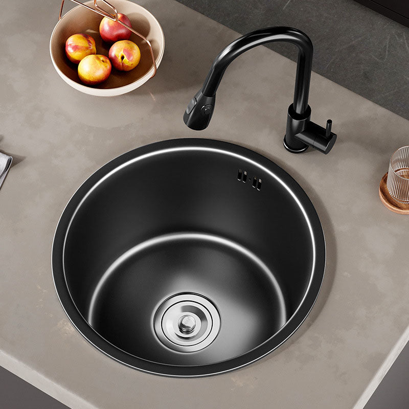 Contemporary Style Round Kitchen Sink Stainless Steel Kitchen Sink