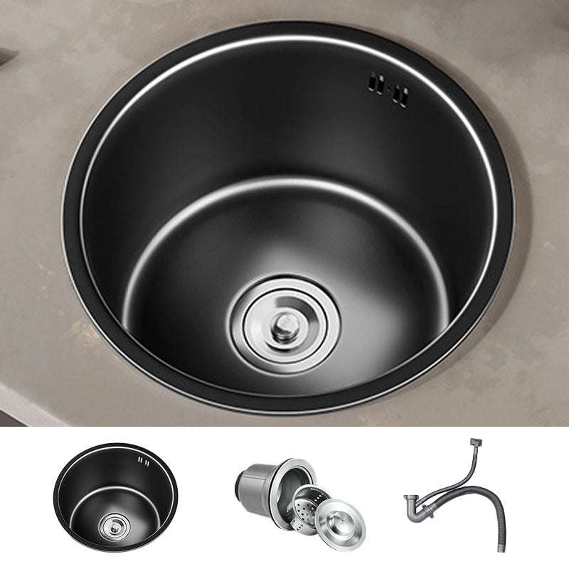 Contemporary Style Round Kitchen Sink Stainless Steel Kitchen Sink