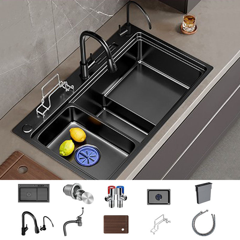 Contemporary Style Kitchen Sink Stainless Steel Kitchen Double Sink