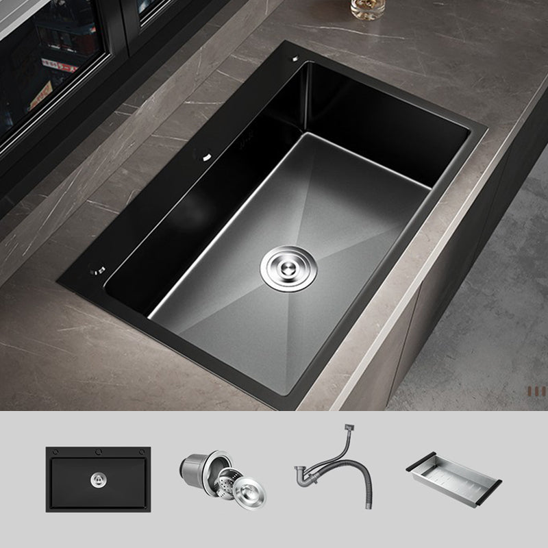 Stainless Steel Kitchen Sink Drop-In Install Kitchen Sink in Black