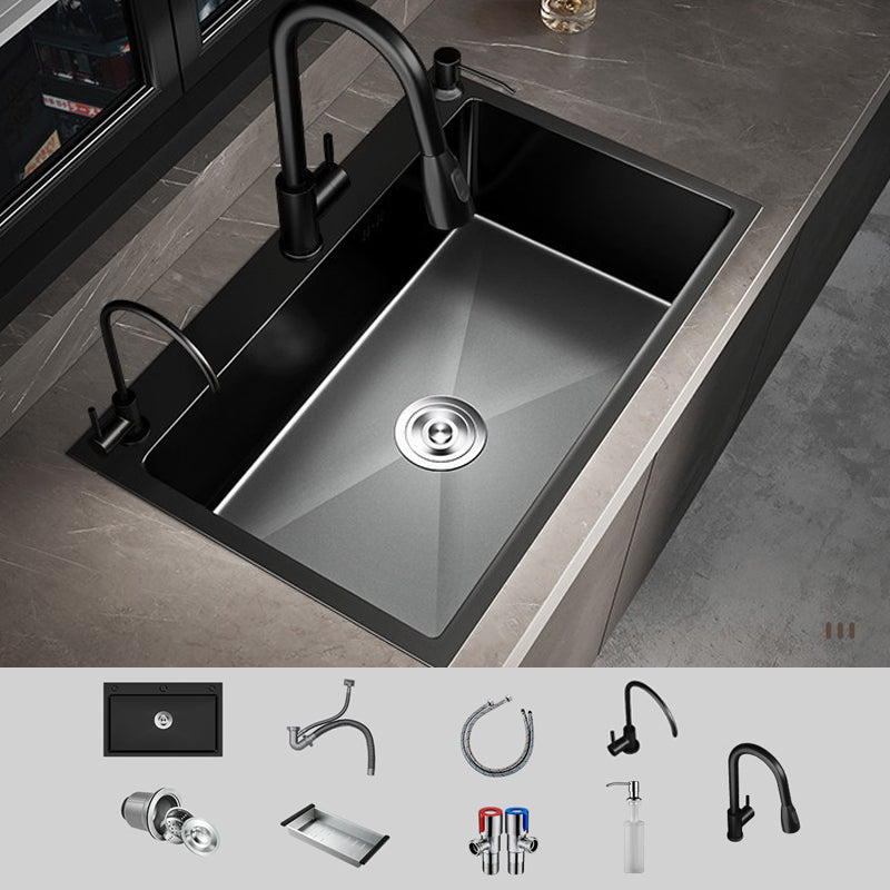 Stainless Steel Kitchen Sink Drop-In Install Kitchen Sink in Black