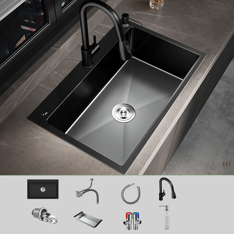 Stainless Steel Kitchen Sink Drop-In Install Kitchen Sink in Black