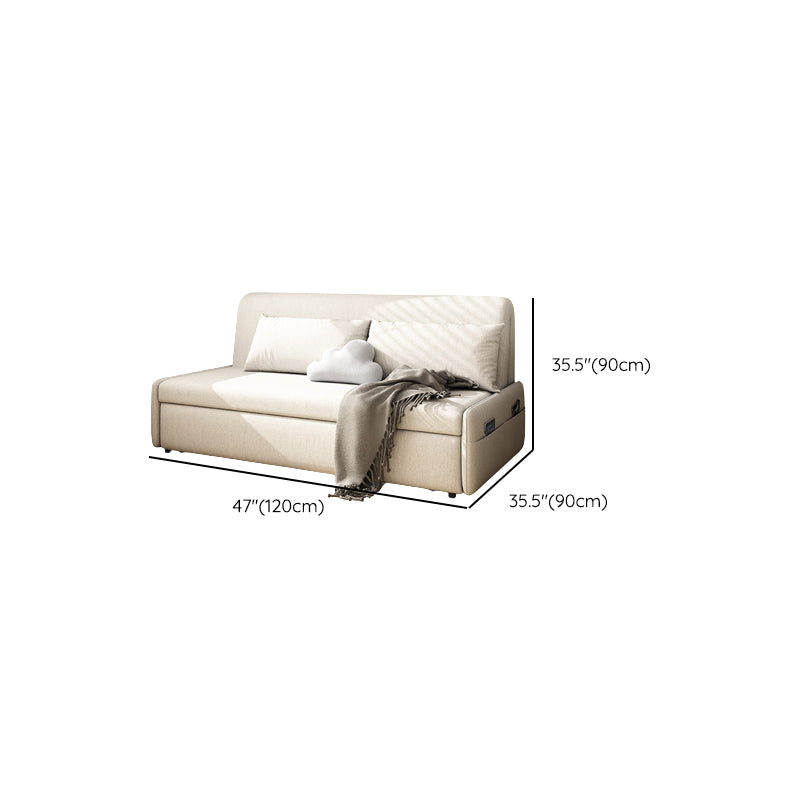 Modern Linen Blend Sleeper Sofa Upholstered Armless Sofa Bed