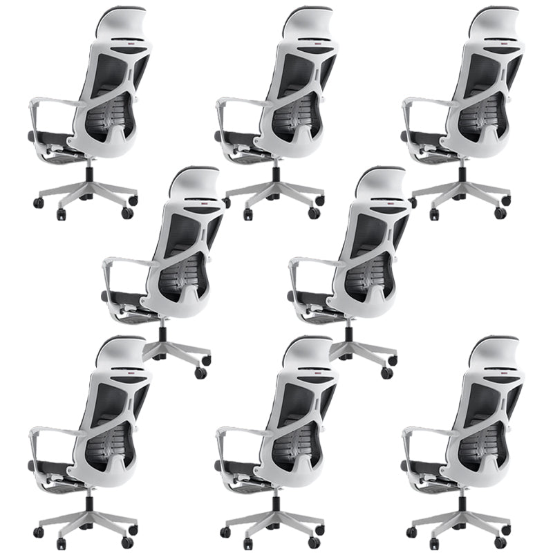 Modern Fixed Arms Desk Chair Adjustable Seat Height Chair with Wheels