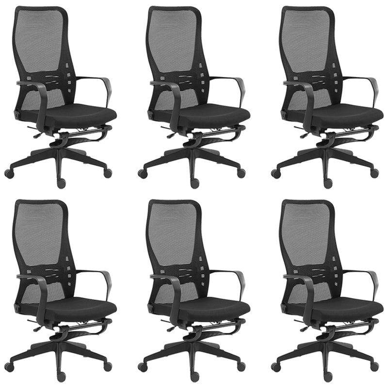 Fixed Arms Desk Chair Adjustable Seat Height Swivel Chair with Wheels