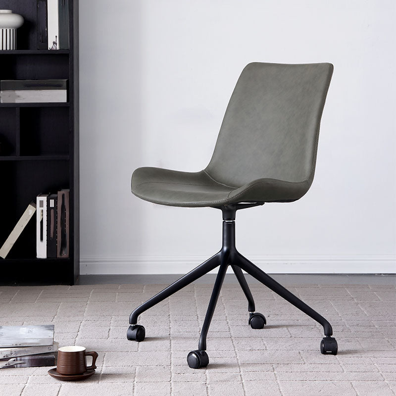 Contemporary No Arm Task Chair Leather Conference Chair for Office