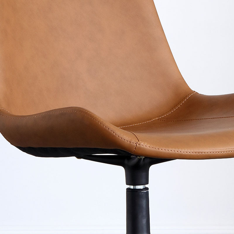 Contemporary No Arm Task Chair Leather Conference Chair for Office