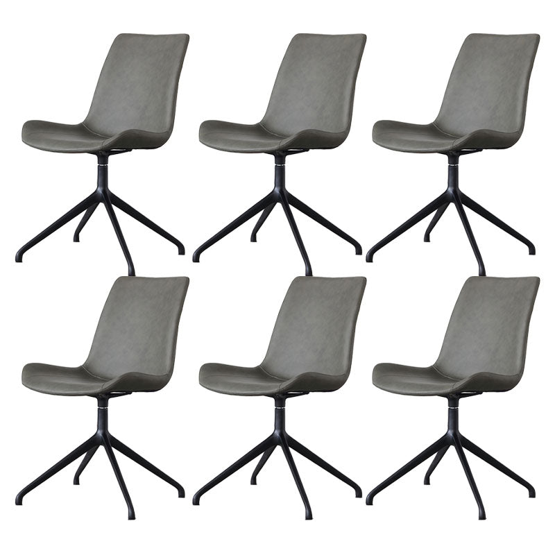 Contemporary No Arm Task Chair Leather Conference Chair for Office