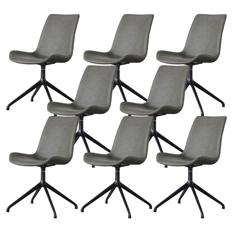 Contemporary No Arm Task Chair Leather Conference Chair for Office