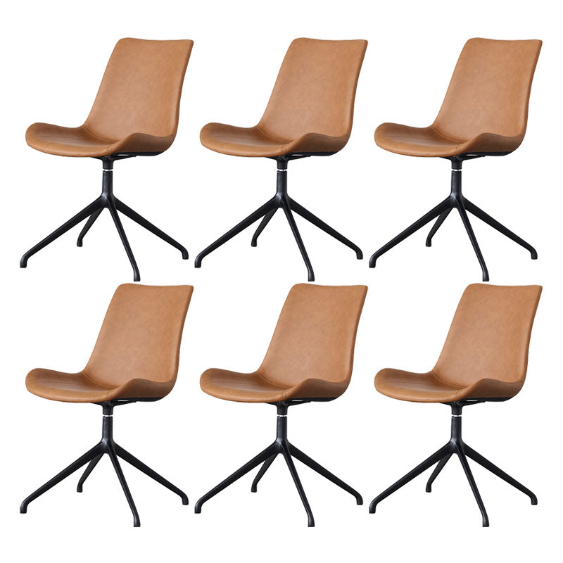 Contemporary No Arm Task Chair Leather Conference Chair for Office