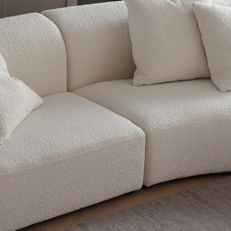 Modern Fabric Sectional with Bolster Pillows 26.77" Tall White L-shape Sectional