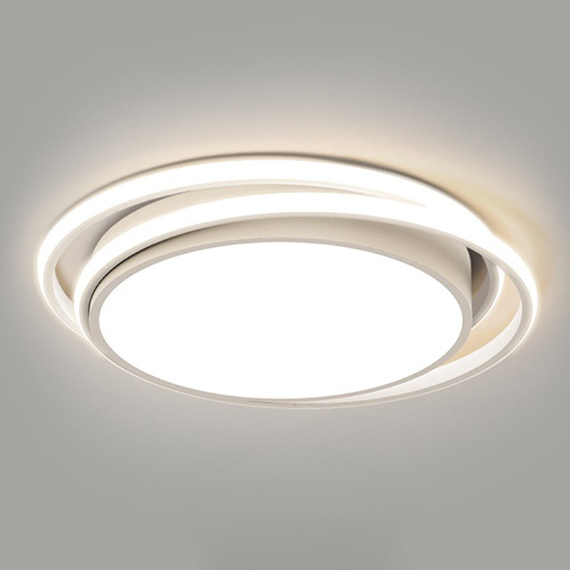 Modernism LED White Flush Mount Light Iron Round Ceiling Flush Fixture