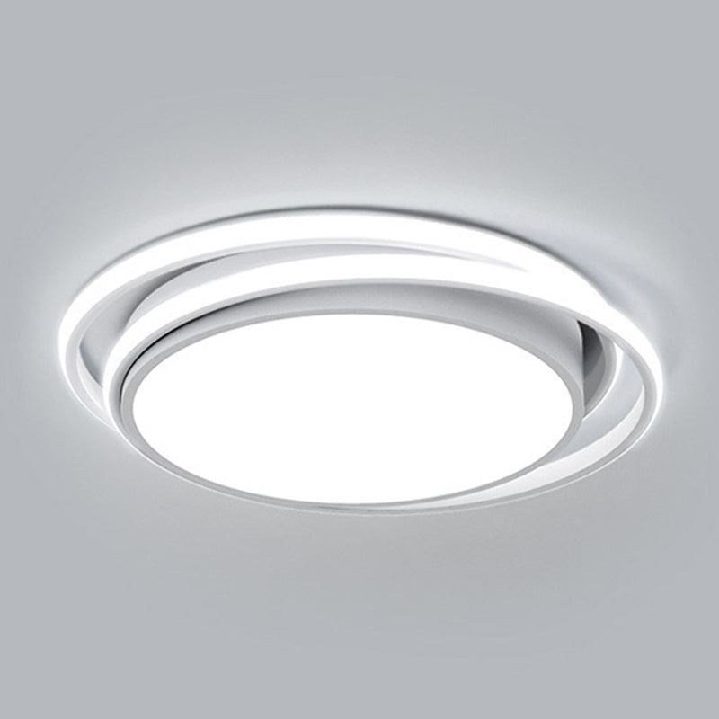 Modernism LED White Flush Mount Light Iron Round Ceiling Flush Fixture