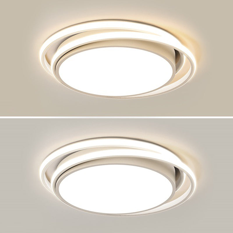 Modernism LED White Flush Mount Light Iron Round Ceiling Flush Fixture