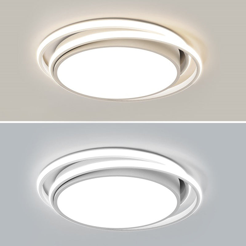 Modernism LED White Flush Mount Light Iron Round Ceiling Flush Fixture