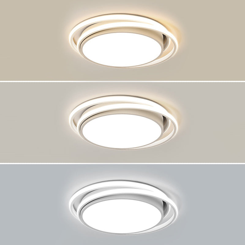 Modernism LED White Flush Mount Light Iron Round Ceiling Flush Fixture