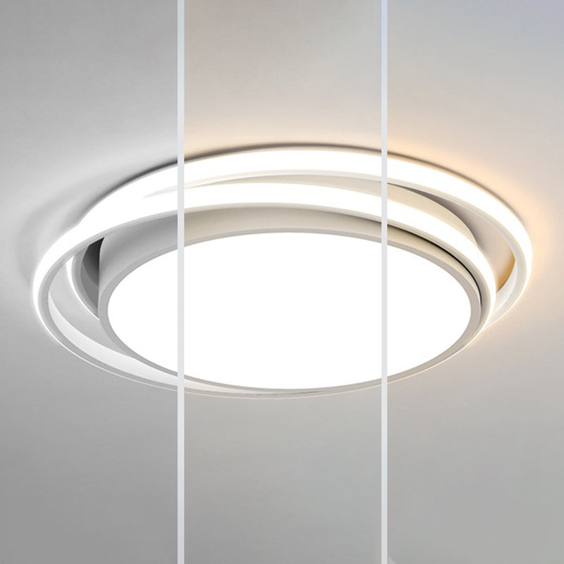 Modernism LED White Flush Mount Light Iron Round Ceiling Flush Fixture