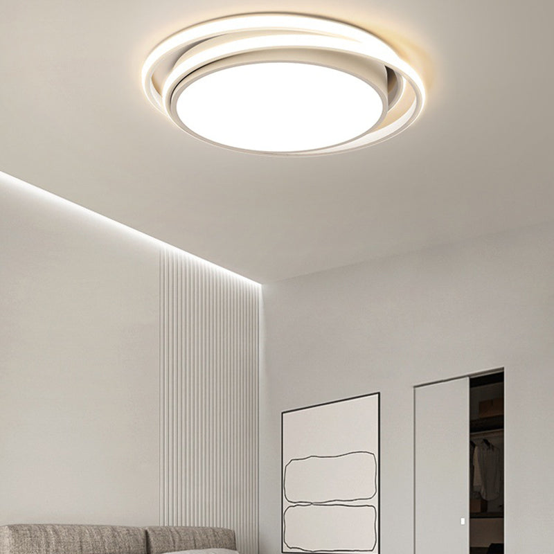 Modernism LED White Flush Mount Light Iron Round Ceiling Flush Fixture