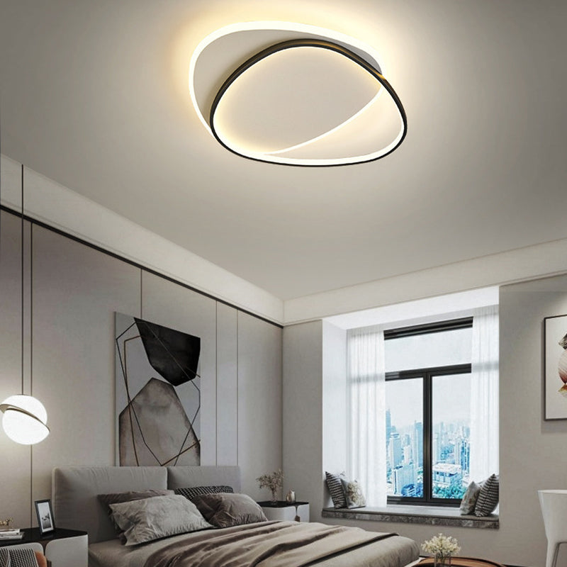 Contemporary Ceiling Lamp Linear LED Flush Mount Light Fixture with Acrylic Shade