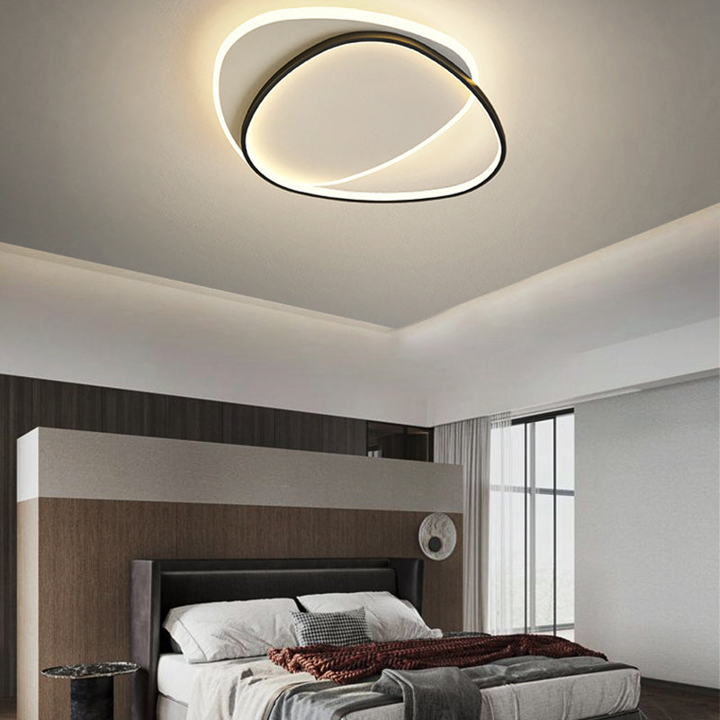 Contemporary Ceiling Lamp Linear LED Flush Mount Light Fixture with Acrylic Shade