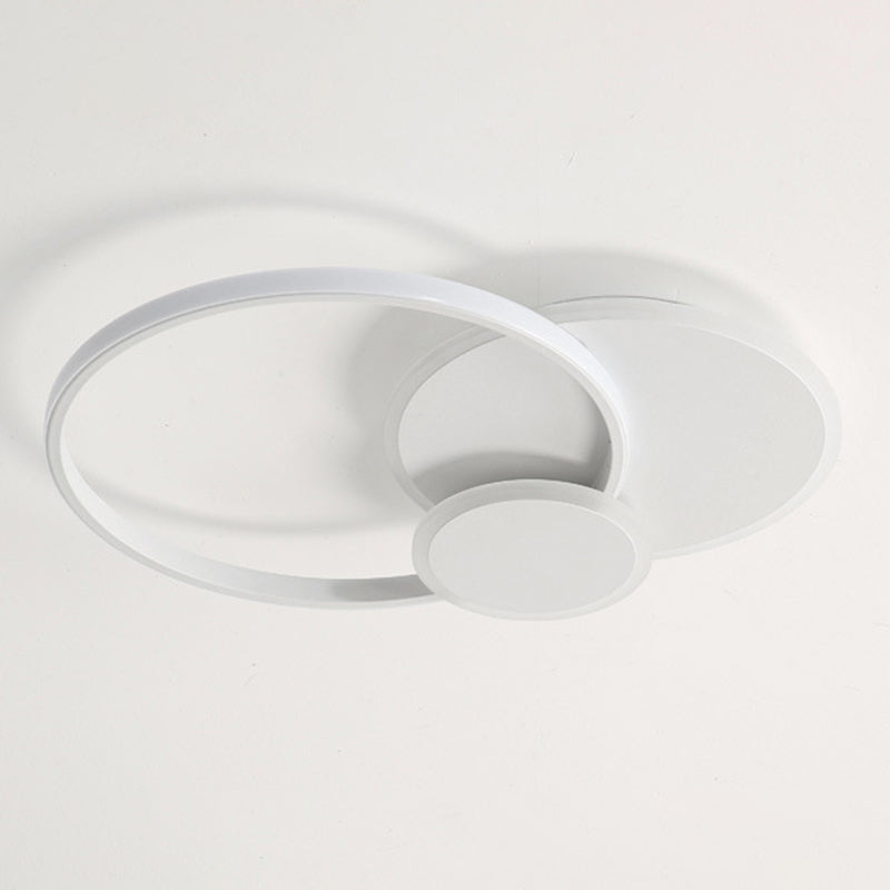 Contemporary 3 - Light Flush Mount Iron LED Circle Ceiling Flush in White