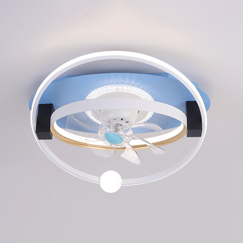 7-Blade Polish Finish Ceiling Fan LED Children Fan with Light for Room