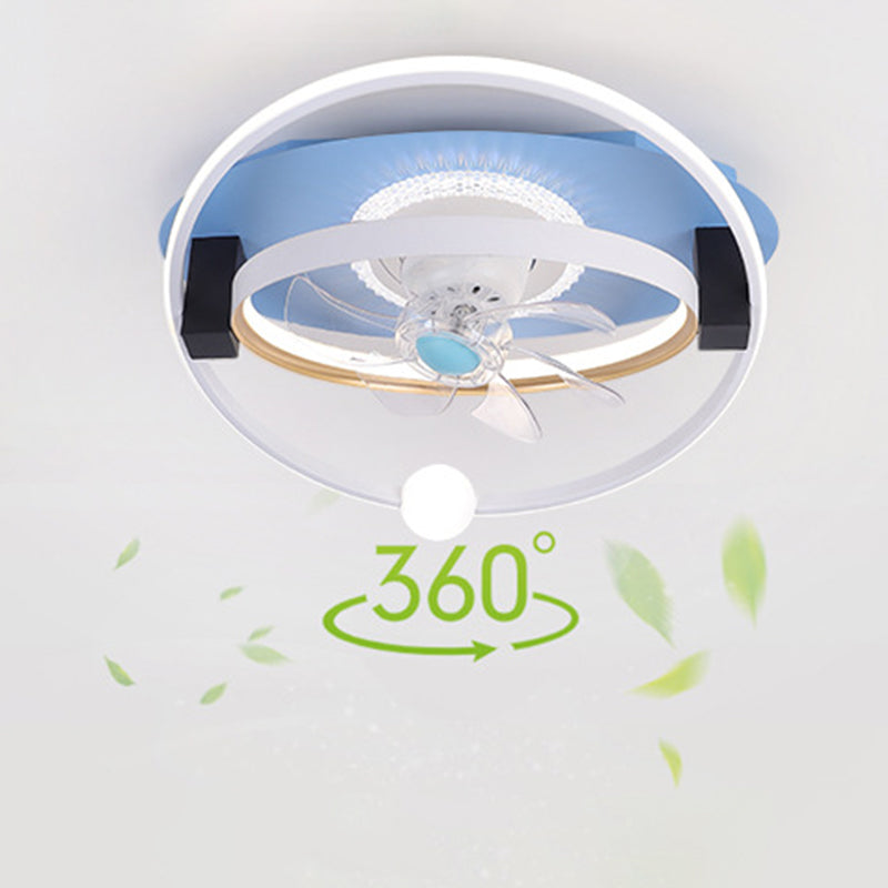 7-Blade Polish Finish Ceiling Fan LED Children Fan with Light for Room