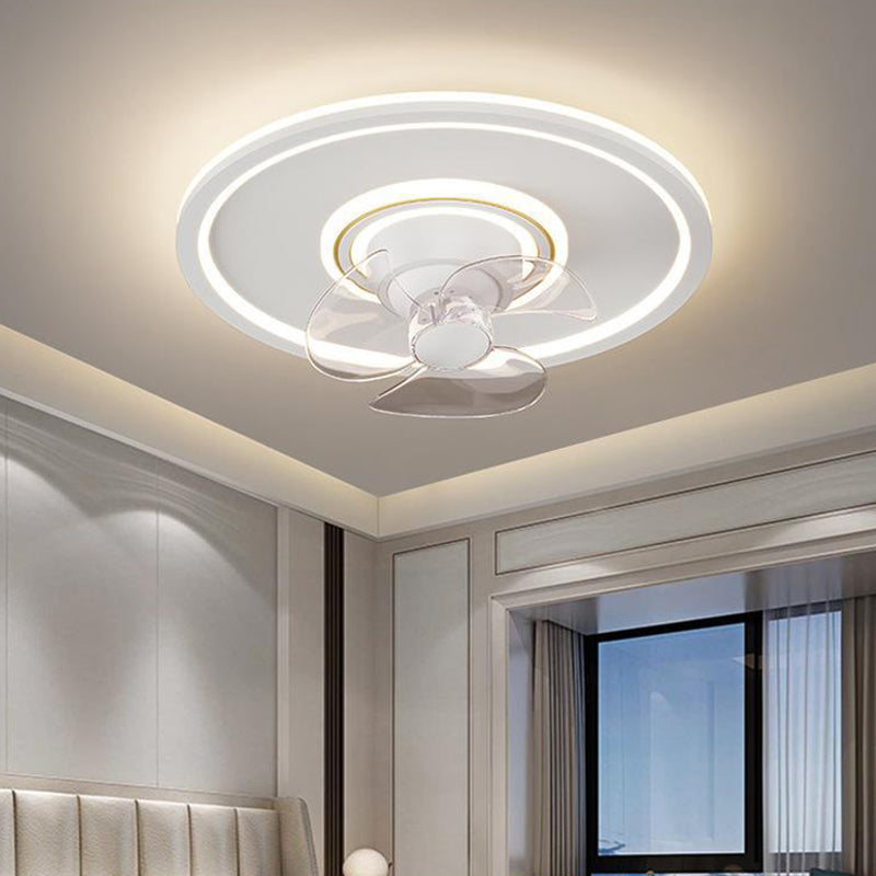 Polish Finish Fan with Light Modernism 3-Blade LED Ceiling Fan for Room