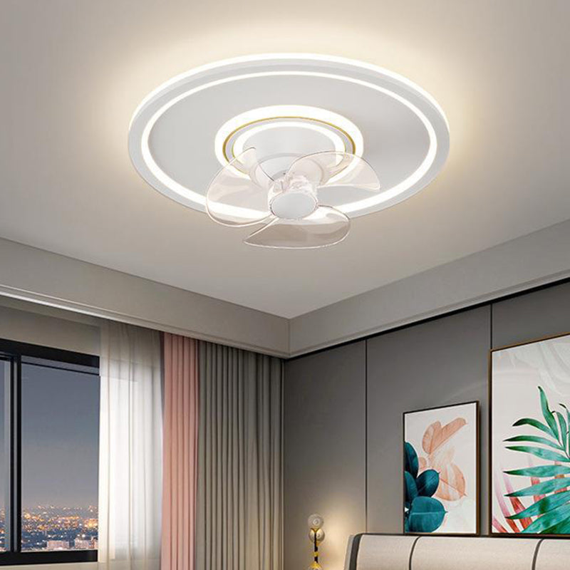 Polish Finish Fan with Light Modernism 3-Blade LED Ceiling Fan for Room