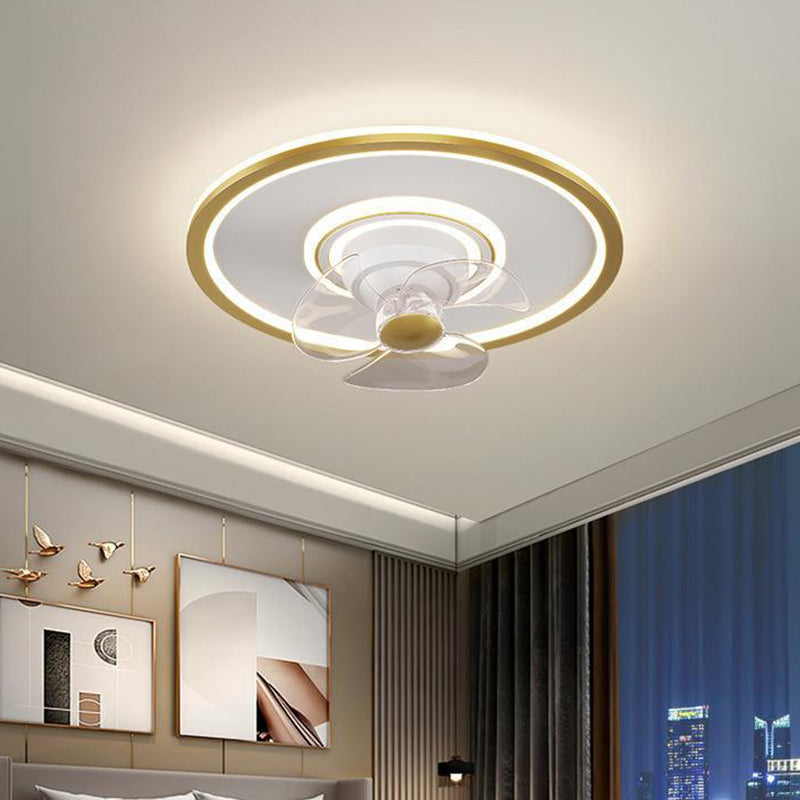 Polish Finish Fan with Light Modernism 3-Blade LED Ceiling Fan for Room