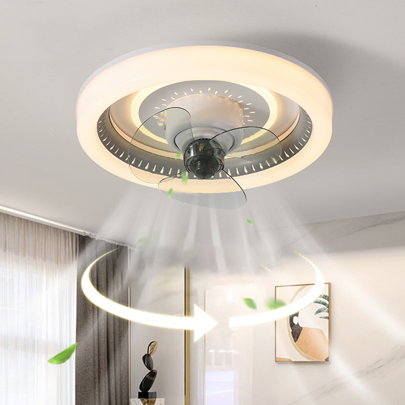 3-Blade LED Ceiling Fan Modernism Polish Finish Fan with Light for Room