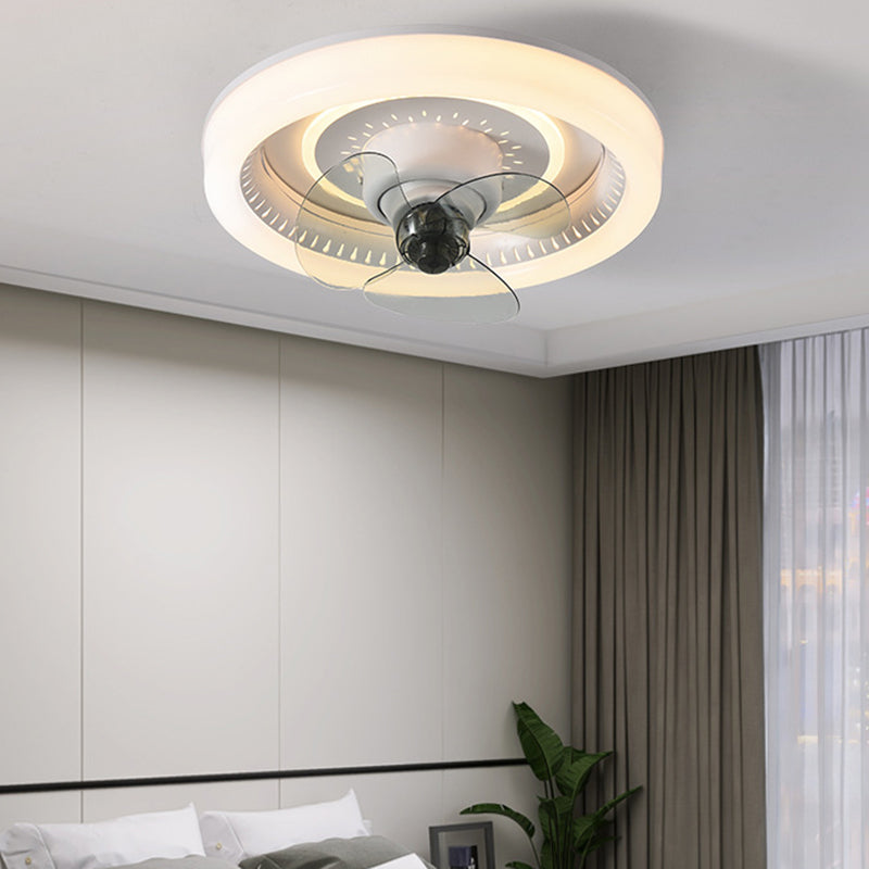 3-Blade LED Ceiling Fan Modernism Polish Finish Fan with Light for Room