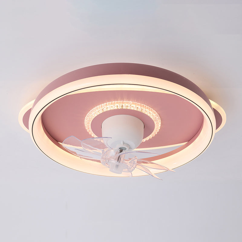 7-Blade LED Ceiling Fan Modernism Metallic Fan with Light for Room