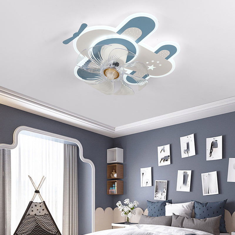 7-Blade Children Ceiling Fan LED Fan with Light for Dining Room