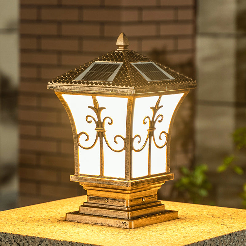 Contemporary LED Pillar Lighting Fixture Simple Solar Light for Garden