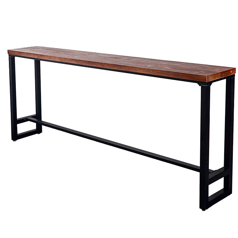 Industrial Style Bistro Bar Table Rectangle Wood Bar Table for Dining Room