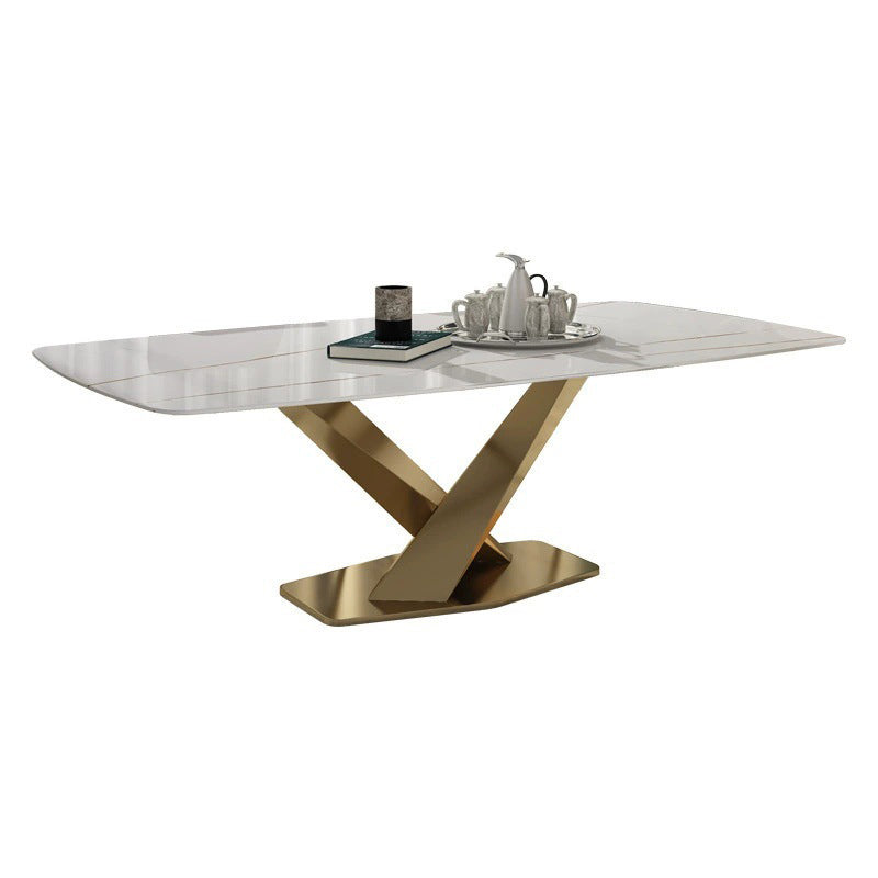 White Stone Top Dinette Table Set for Home 1/4/5/6 Pieces Modern Dinette Set