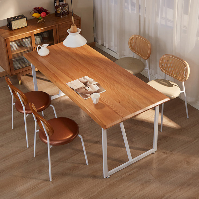 Brown Ash Wood Modern Dining Table Set 1/2/5 Pcs Dinette Set for Home