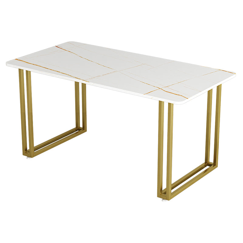 Glam Dinette Set with Gold Metal Frame 1/5/7 Pieces Stone Top Dining Table Set