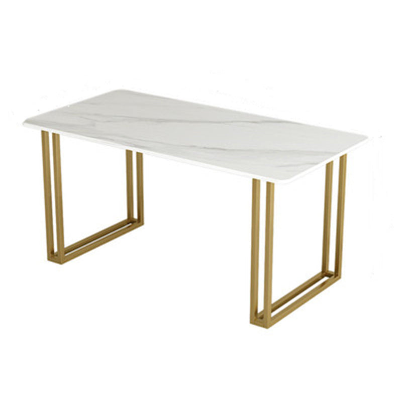 Glam Dinette Set with Gold Metal Frame 1/5/7 Pieces Stone Top Dining Table Set