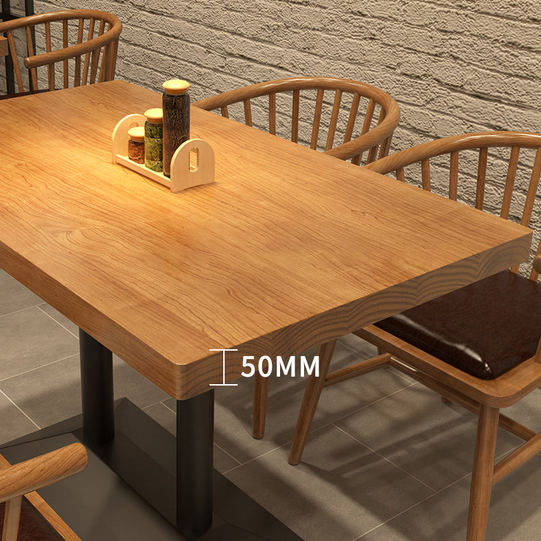 Solid Wood Industrial Dining Table Set 1/2/3/5 Pcs Light Brown Dinette Set