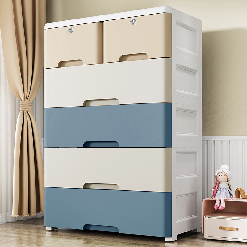 Modern Nursery Dresser Plastic Vertical Kids Furniture with Drawers for Bedroom