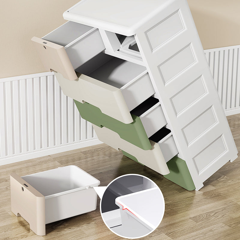 Modern Nursery Dresser Plastic Vertical Kids Furniture with Drawers for Bedroom