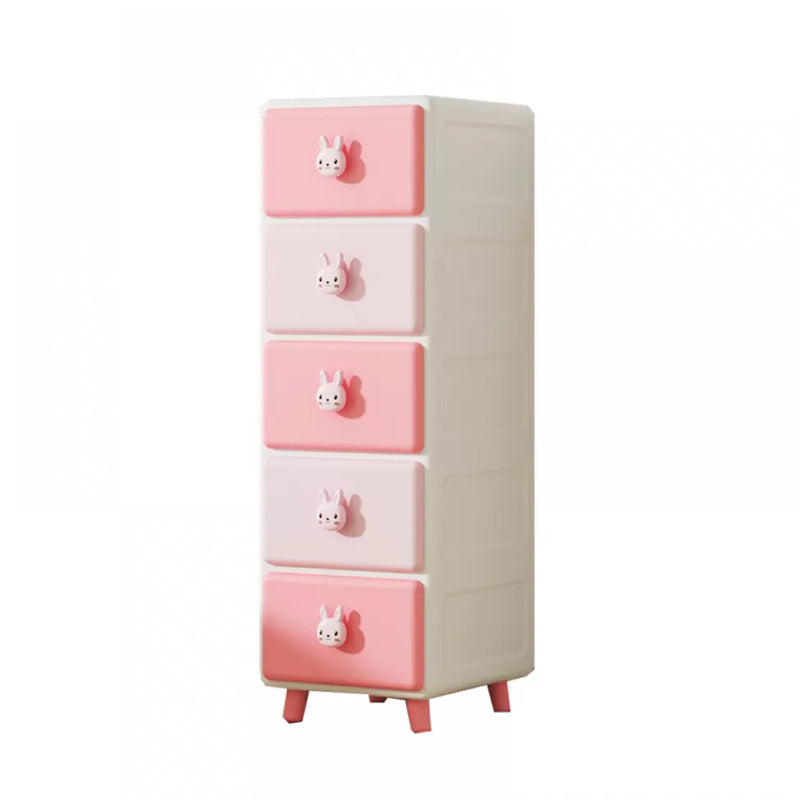 Scandinavian Plastic Kids Dressers Vertical Kids Furniture for Bedroom