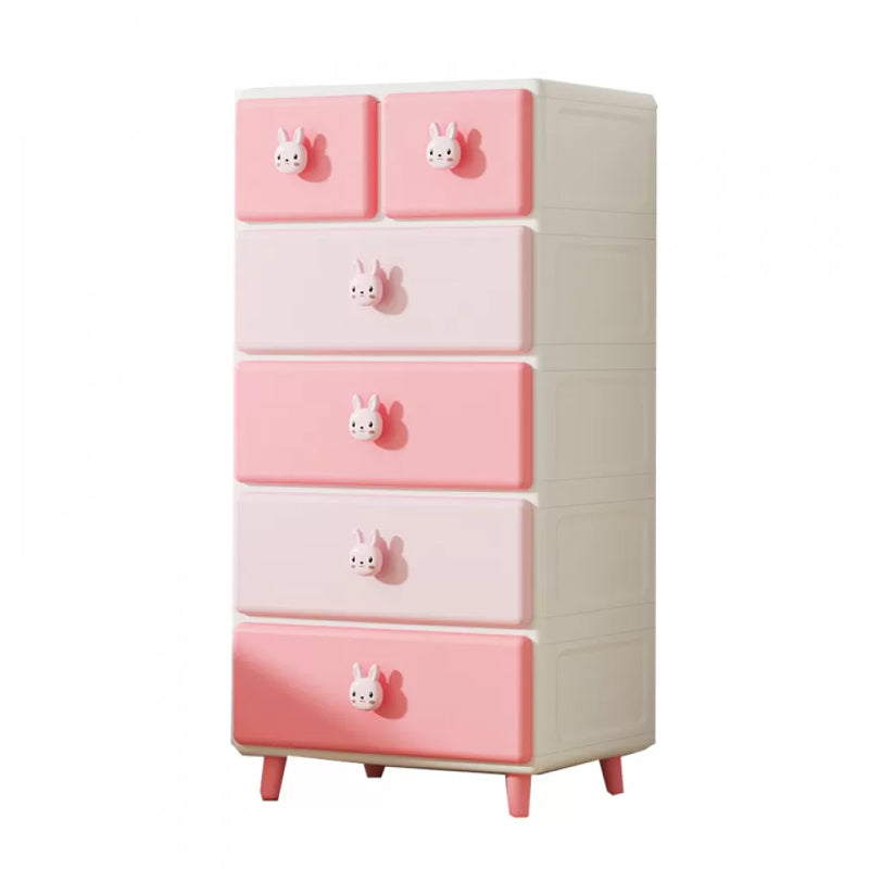 Scandinavian Plastic Kids Dressers Vertical Kids Furniture for Bedroom