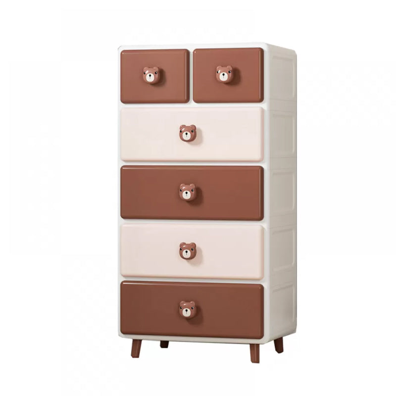 Scandinavian Plastic Kids Dressers Vertical Kids Furniture for Bedroom