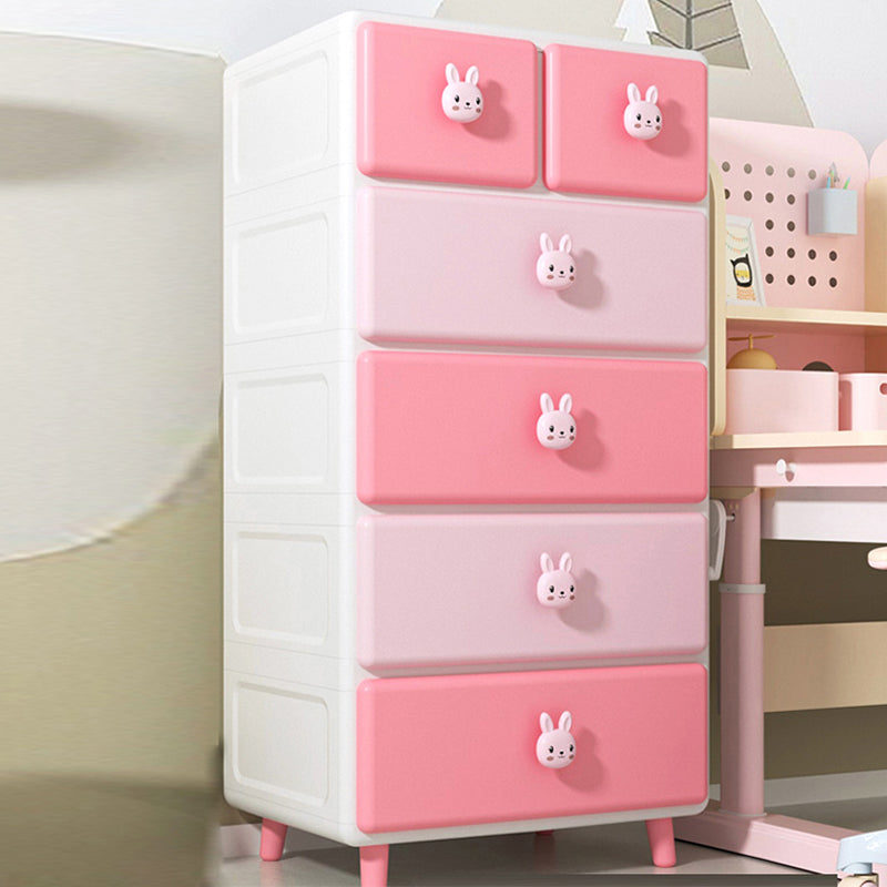 Scandinavian Plastic Kids Dressers Vertical Kids Furniture for Bedroom